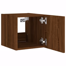 vidaXL TV Wall Cabinets with LED Lights Wall Mounted TV Units 2 pcs Brown Oak - Additional view 8