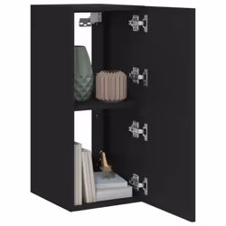 vidaXL TV Wall Cabinet with LED Lights Floating Wall Mounted TV Cabinet Black - Additional view 6