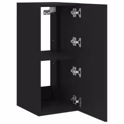 vidaXL TV Wall Cabinet with LED Lights Floating Wall Mounted TV Cabinet Black - Additional view 7
