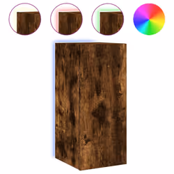 vidaXL TV Wall Cabinet with LED Lights Floating TV Unit TV Cabinet Smoked Oak