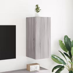 vidaXL TV Wall Cabinet with LED Lights Floating TV Unit TV Cabinet Grey Sonoma - Additional view 4