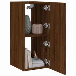 vidaXL TV Wall Cabinet with LED Lights Floating TV Unit TV Cabinet Brown Oak - Additional view 6