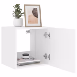vidaXL TV Wall Cabinet with LED Lights Floating Wall Mounted TV Cabinet White - Additional view 6