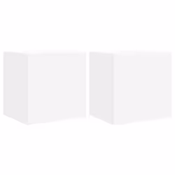 vidaXL TV Wall Cabinets with LED Lights Wall Mounted TV Units 2 pcs White