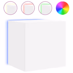 vidaXL TV Wall Cabinets with LED Lights Wall Mounted TV Units 2 pcs White - Additional view 6