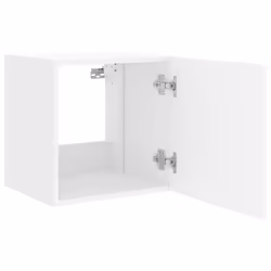 vidaXL TV Wall Cabinets with LED Lights Wall Mounted TV Units 2 pcs White - Additional view 8