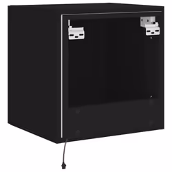 vidaXL TV Wall Cabinet with LED Lights Floating Wall Mounted TV Cabinet Black - Additional view 10
