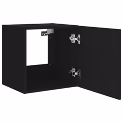 vidaXL TV Wall Cabinet with LED Lights Floating Wall Mounted TV Cabinet Black - Additional view 7