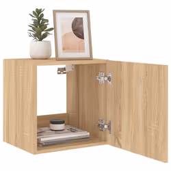 vidaXL TV Wall Cabinets with LED Lights Floating TV Unit 2 pcs Sonoma Oak - Additional view 4