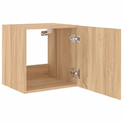 vidaXL TV Wall Cabinets with LED Lights Floating TV Unit 2 pcs Sonoma Oak - Additional view 7