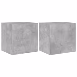 vidaXL TV Wall Cabinets with LED Lights Floating TV Unit 2 pcs Concrete Grey