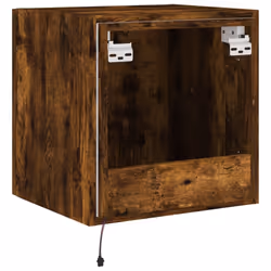 vidaXL TV Wall Cabinet with LED Lights Floating TV Unit TV Cabinet Smoked Oak - Additional view 10