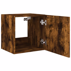 vidaXL TV Wall Cabinets with LED Lights Floating TV Unit 2 pcs Smoked Oak - Additional view 8