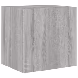 vidaXL TV Wall Cabinet with LED Lights Floating TV Unit TV Cabinet Grey Sonoma