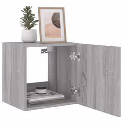 vidaXL TV Wall Cabinets with LED Lights Floating TV Unit 2 pcs Grey Sonoma - Additional view 5