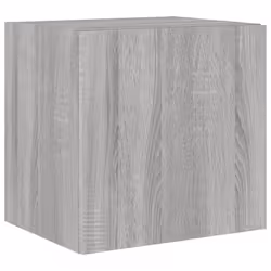 vidaXL TV Wall Cabinets with LED Lights Floating TV Unit 2 pcs Grey Sonoma - Additional view 7