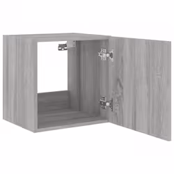 vidaXL TV Wall Cabinets with LED Lights Floating TV Unit 2 pcs Grey Sonoma - Additional view 8