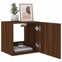 vidaXL TV Wall Cabinet with LED Lights Floating TV Unit TV Cabinet Brown Oak - Additional view 6