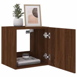 vidaXL TV Wall Cabinets with LED Lights Wall Mounted TV Units 2 pcs Brown Oak - Additional view 5