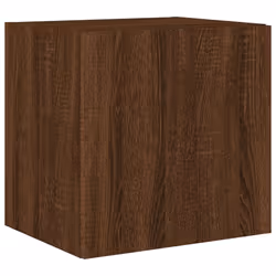 vidaXL TV Wall Cabinets with LED Lights Wall Mounted TV Units 2 pcs Brown Oak - Additional view 7