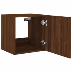 vidaXL TV Wall Cabinets with LED Lights Wall Mounted TV Units 2 pcs Brown Oak - Additional view 8
