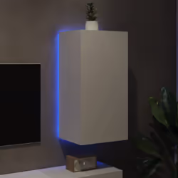 vidaXL TV Wall Cabinet with LED Lights Floating Wall Mounted TV Cabinet White