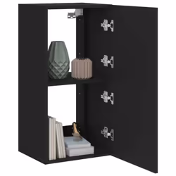 vidaXL TV Wall Cabinet with LED Lights Floating Wall Mounted TV Cabinet Black - Additional view 5