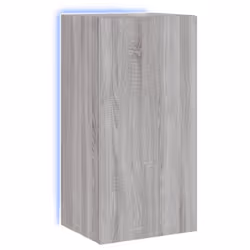 vidaXL TV Wall Cabinet with LED Lights Floating TV Unit TV Cabinet Grey Sonoma