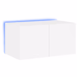 vidaXL TV Wall Cabinet with LED Lights Floating Wall Mounted TV Cabinet White