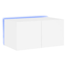 vidaXL TV Wall Cabinet with LED Lights Floating Wall Mounted TV Cabinet White