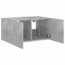 vidaXL TV Wall Cabinet with LED Lights Wall Mounted TV Units Concrete Grey - Additional view 7