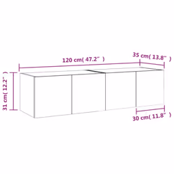 vidaXL TV Wall Cabinets with LED Lights Floating TV Unit 2 pcs Smoked Oak