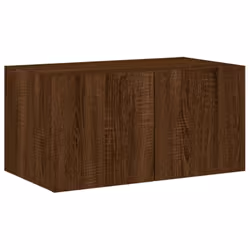 vidaXL TV Wall Cabinet with LED Lights Floating TV Unit TV Cabinet Brown Oak - Additional view 6