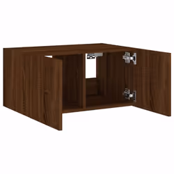 vidaXL TV Wall Cabinet with LED Lights Floating TV Unit TV Cabinet Brown Oak - Additional view 7