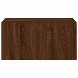 vidaXL TV Wall Cabinet with LED Lights Floating TV Unit TV Cabinet Brown Oak - Additional view 8