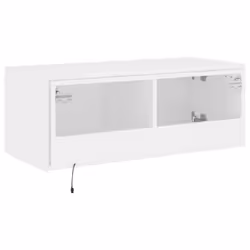 vidaXL TV Wall Cabinet with LED Lights Floating Wall Mounted TV Cabinet White - Additional view 10