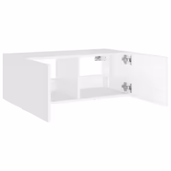 vidaXL TV Wall Cabinet with LED Lights Floating Wall Mounted TV Cabinet White - Additional view 7