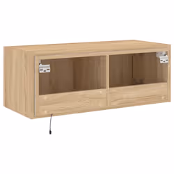 vidaXL TV Wall Cabinet with LED Lights Floating TV Unit TV Cabinet Sonoma Oak - Additional view 10