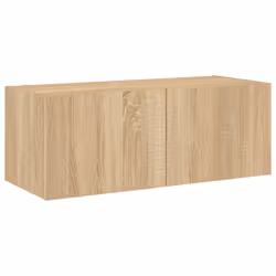 vidaXL TV Wall Cabinet with LED Lights Floating TV Unit TV Cabinet Sonoma Oak - Additional view 6