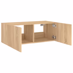 vidaXL TV Wall Cabinet with LED Lights Floating TV Unit TV Cabinet Sonoma Oak - Additional view 7