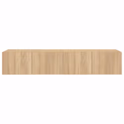 vidaXL TV Wall Cabinets with LED Lights Floating TV Unit 2 pcs Sonoma Oak - Additional view 8