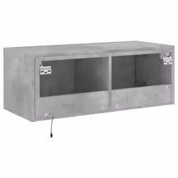vidaXL TV Wall Cabinet with LED Lights Wall Mounted TV Units Concrete Grey - Additional view 10