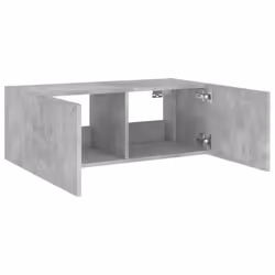 vidaXL TV Wall Cabinet with LED Lights Wall Mounted TV Units Concrete Grey - Additional view 7