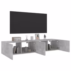 vidaXL TV Wall Cabinets with LED Lights Floating TV Unit 2 pcs Concrete Grey - Additional view 5
