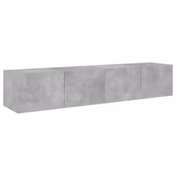 vidaXL TV Wall Cabinets with LED Lights Floating TV Unit 2 pcs Concrete Grey - Additional view 6