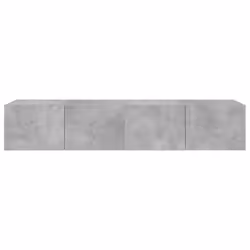 vidaXL TV Wall Cabinets with LED Lights Floating TV Unit 2 pcs Concrete Grey - Additional view 8