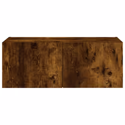vidaXL TV Wall Cabinet with LED Lights Floating TV Unit TV Cabinet Smoked Oak - Additional view 8