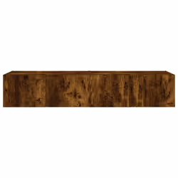 vidaXL TV Wall Cabinets with LED Lights Floating TV Unit 2 pcs Smoked Oak - Additional view 8