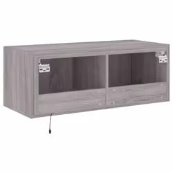 vidaXL TV Wall Cabinet with LED Lights Floating TV Unit TV Cabinet Grey Sonoma - Additional view 10