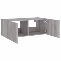 vidaXL TV Wall Cabinet with LED Lights Floating TV Unit TV Cabinet Grey Sonoma - Additional view 7